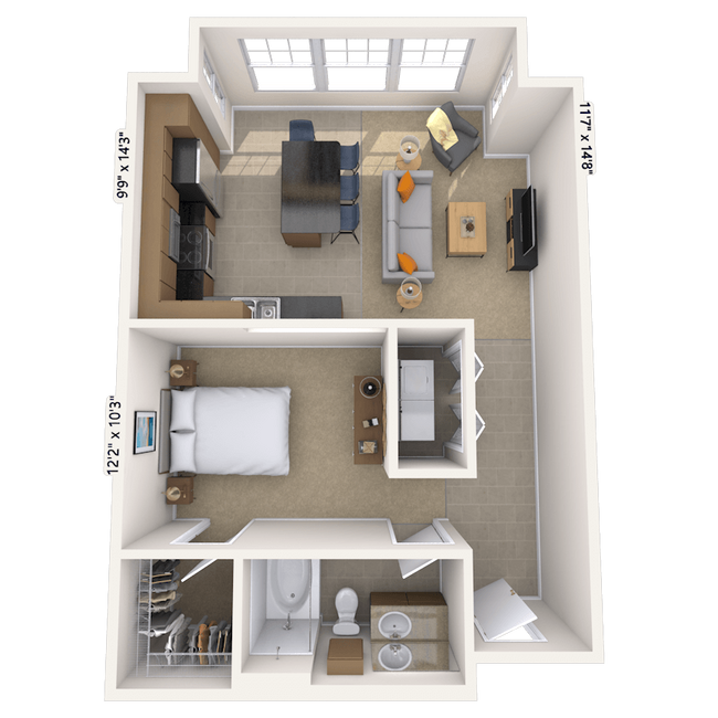 Unit 1417 2136 floor plan